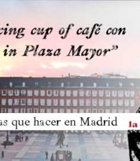 Relaxing cup of café con leche in Plaza Mayor